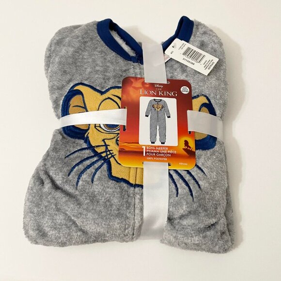 Disney The Lion King Simba Kids Boys Sleeper Zippered Fleece XS 4/5 - Picture 14 of 16